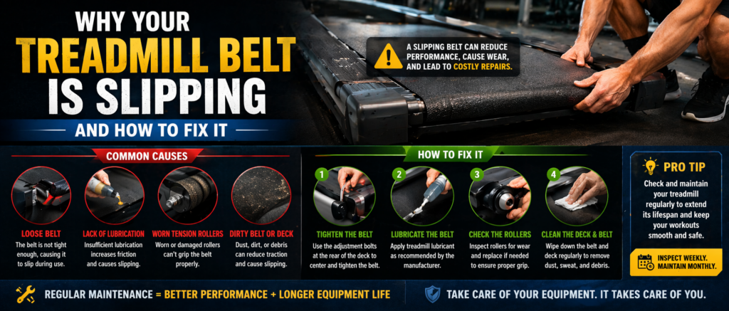 Why Your Treadmill Belt Is Slipping and How to Fix It