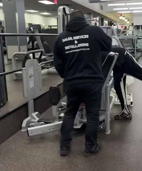 Commercial fitness facility with equipment ready for extraction
