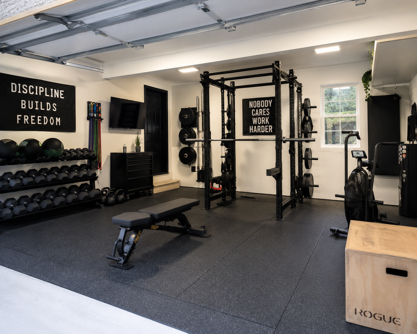 Custom home gym installation